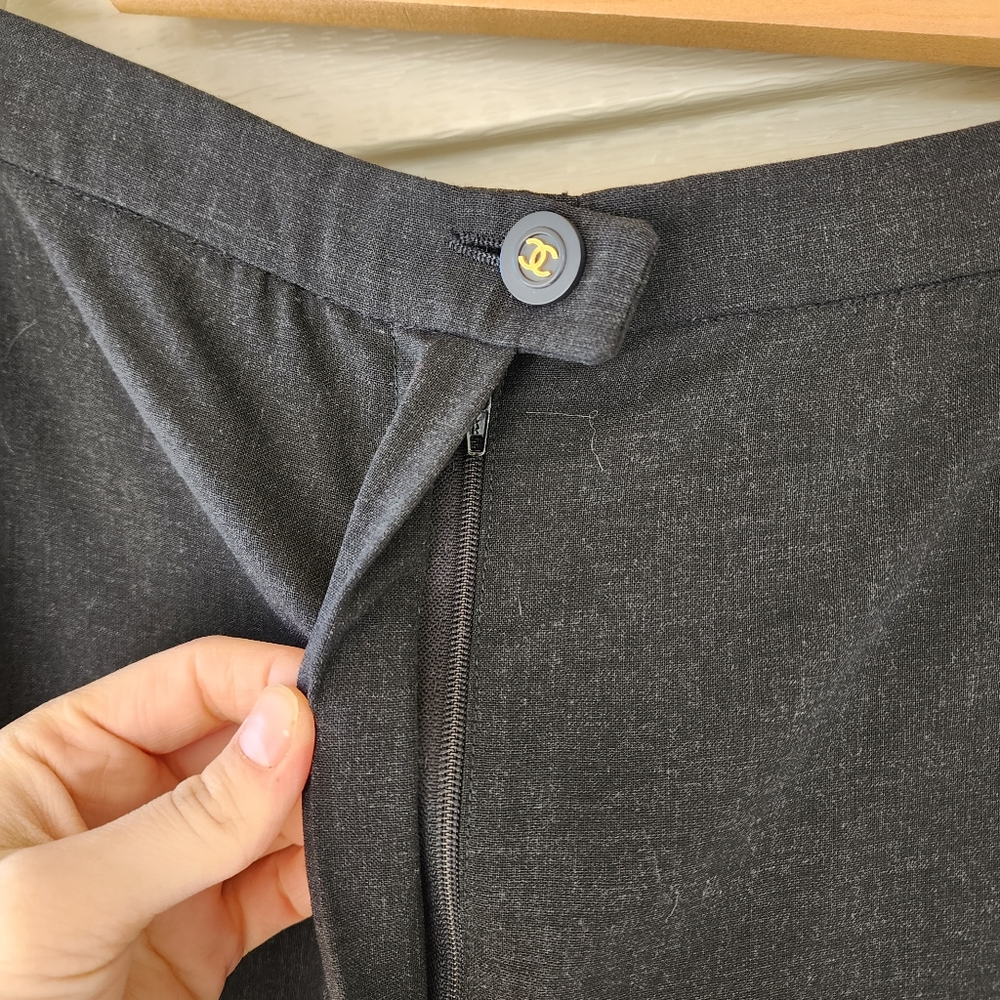 Chanel 100% wool wide leg pants - Picture 7 of 14